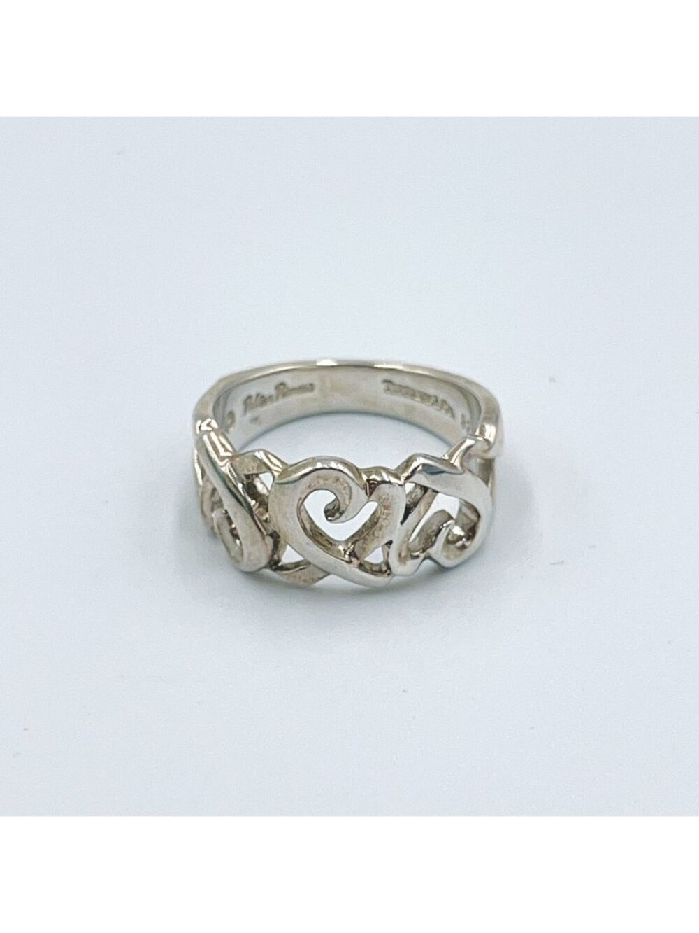 Tiffany & Co Triple Loving Heart Bandring Silver Ring